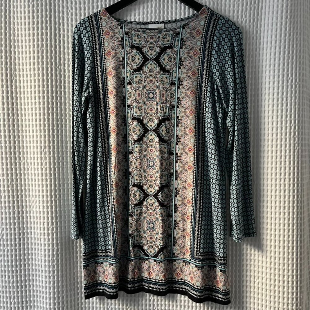 J. Jill mixed print blue tunic top